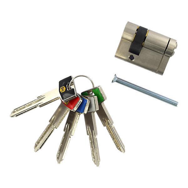 Double cylindre de serrure 30 x 10 mm nickel satiné Smith &Locke