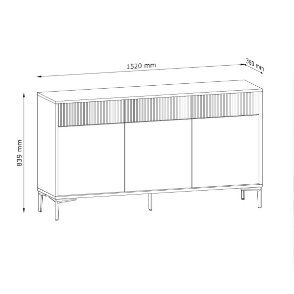 Komoda trzydrzwiowa UNO 152 cm