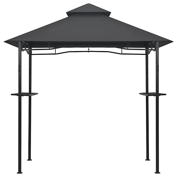 Belvédère de Barbecue Chapiteau Tente Tonnelle Pavillon Extérieur Résistant aux Intempéries 240x150x255 cm Anthracite Acier