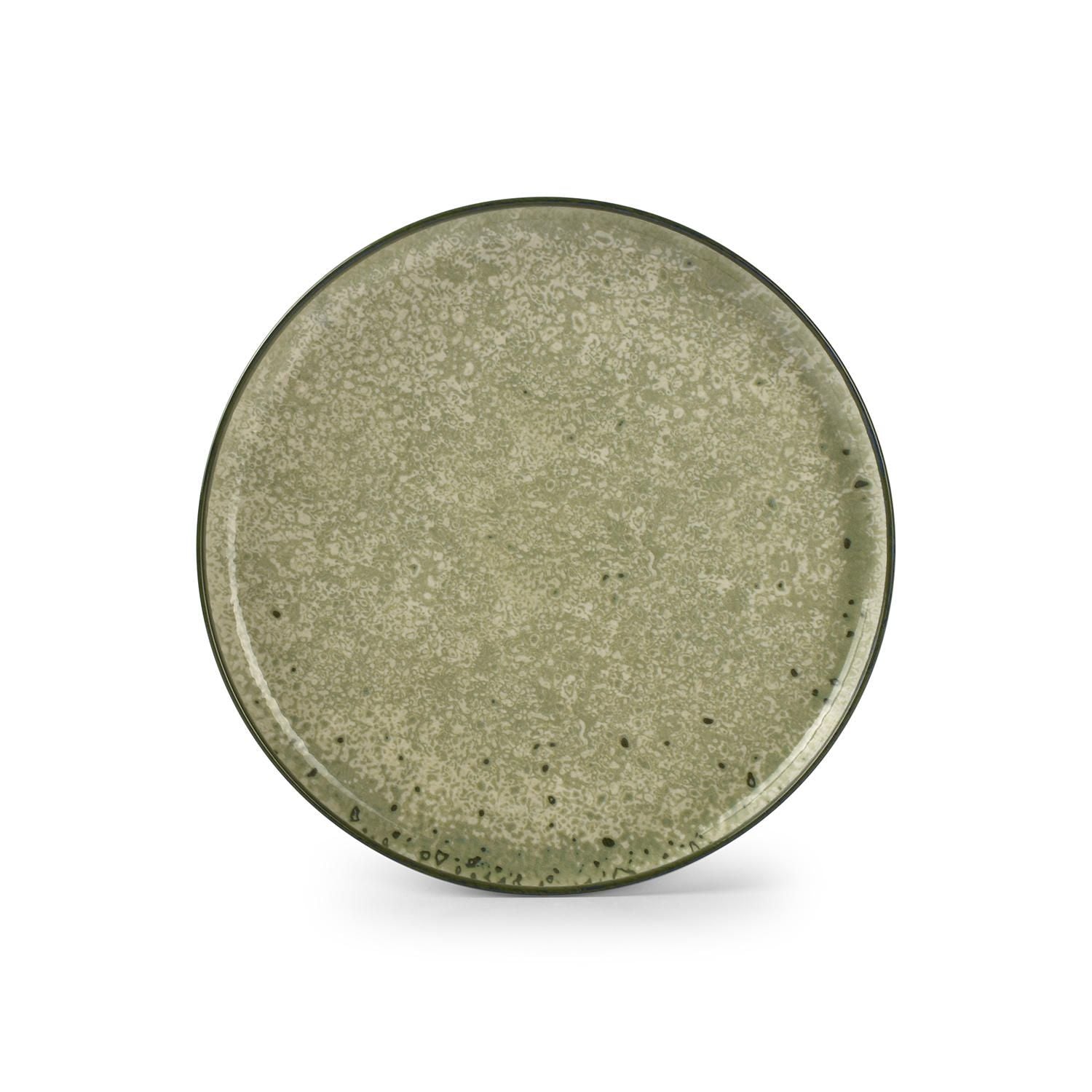 Ona - Plat bord 27cm groen Gravel - Set van 6