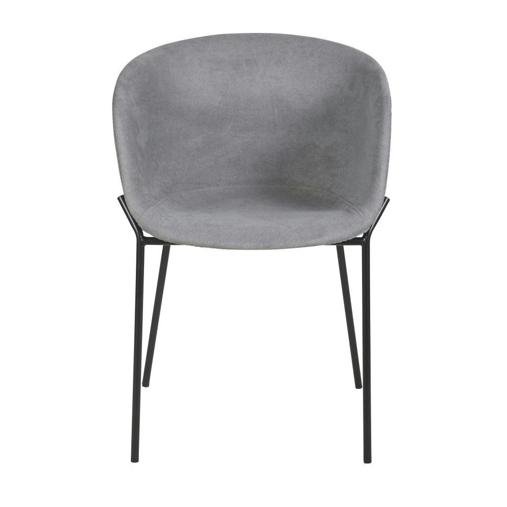Parson - Chaise grise et métal noir
