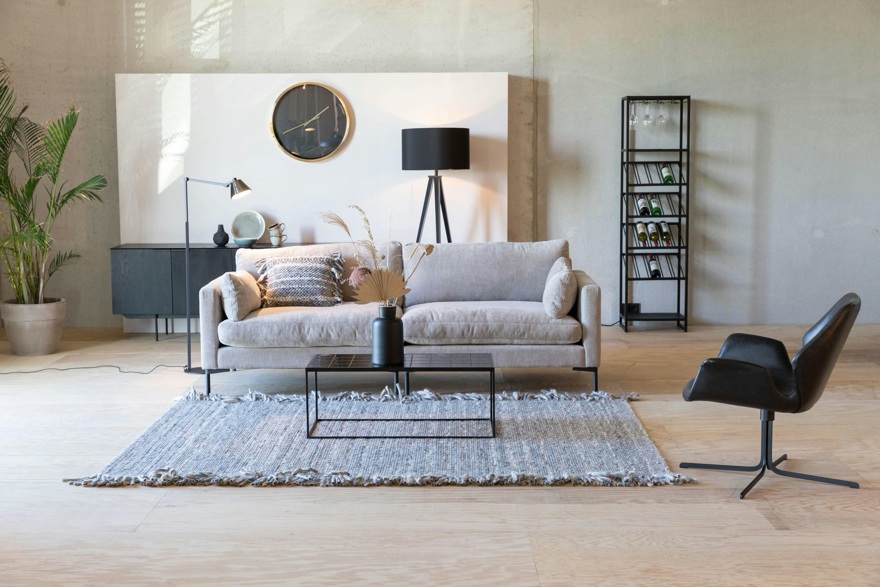 SUMMER - Canapé 3 places en tissu beige