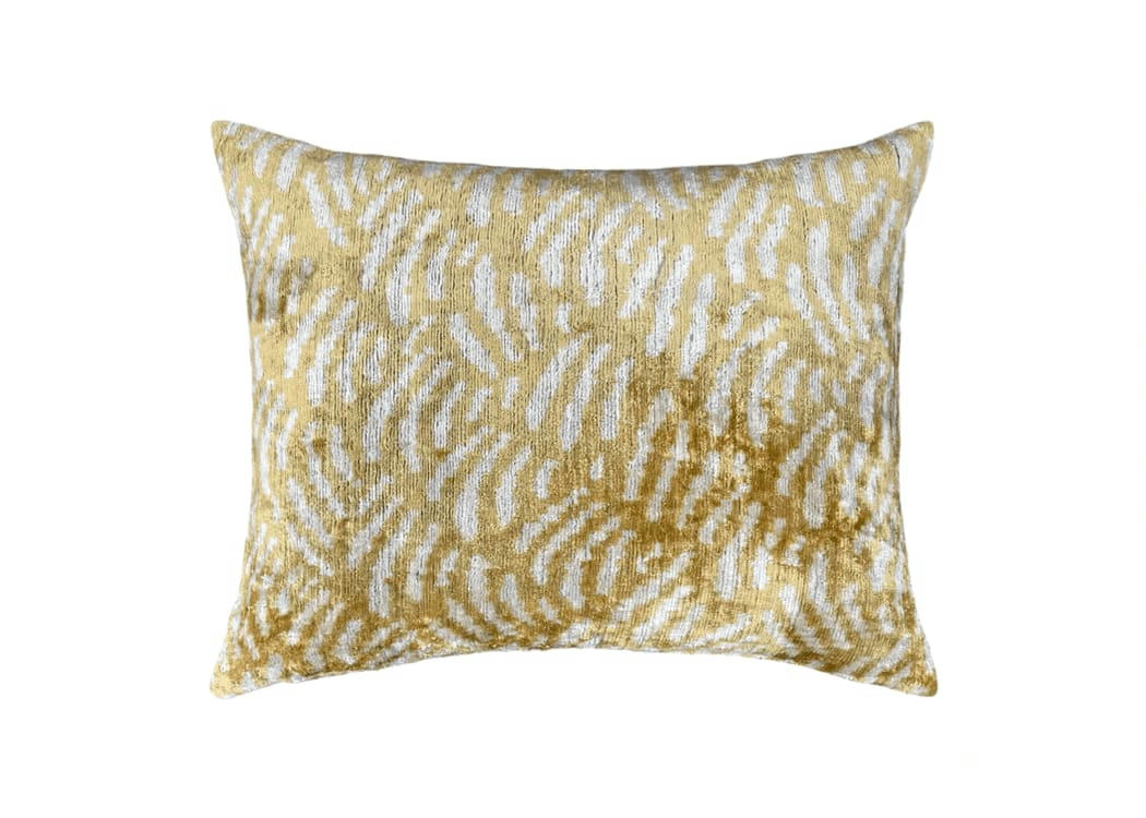 - Housse de coussin velours et soie ikat  40x50 multicouleur