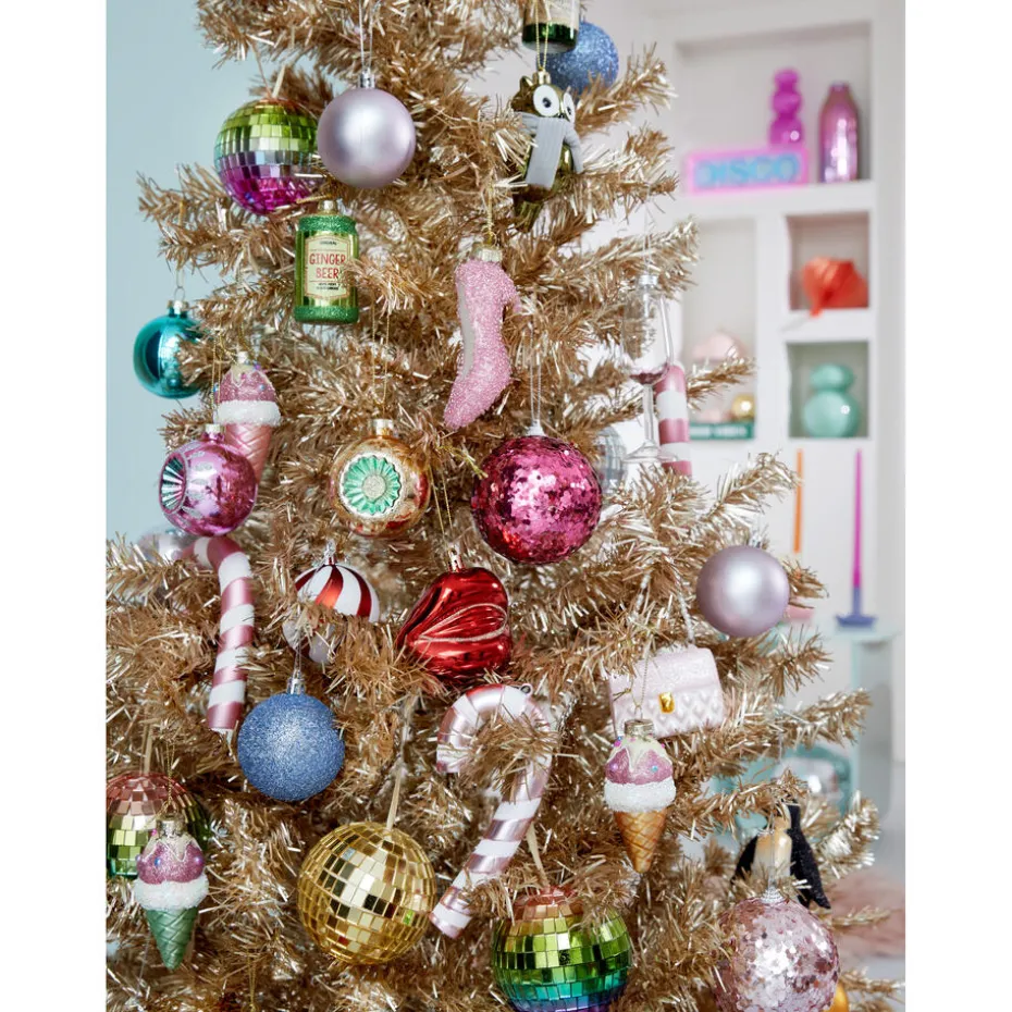 Kwantum Kerstdecoratie | Kerstballen & Kerstornamenten | Hanger Discobal  – 3 Stuks Goud