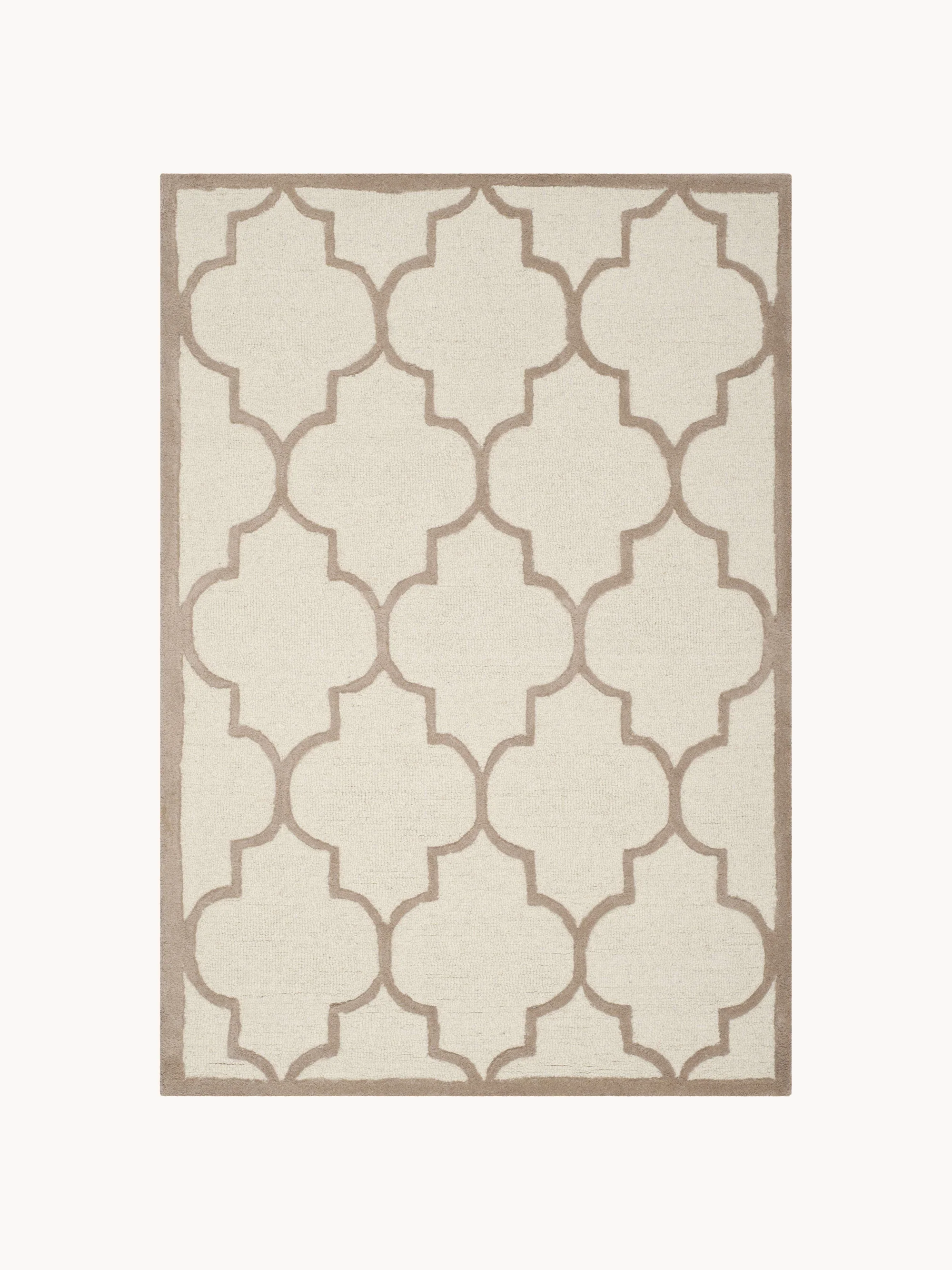 Handgetufteter Kurzflor-Wollteppich Everly