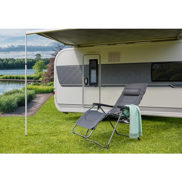 Relaxsessel, 3D Mesh-Gewebe, Stahl-Gestell, grau