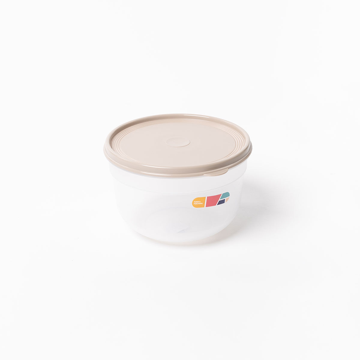 Caixa hermética redonda bege 2,4l