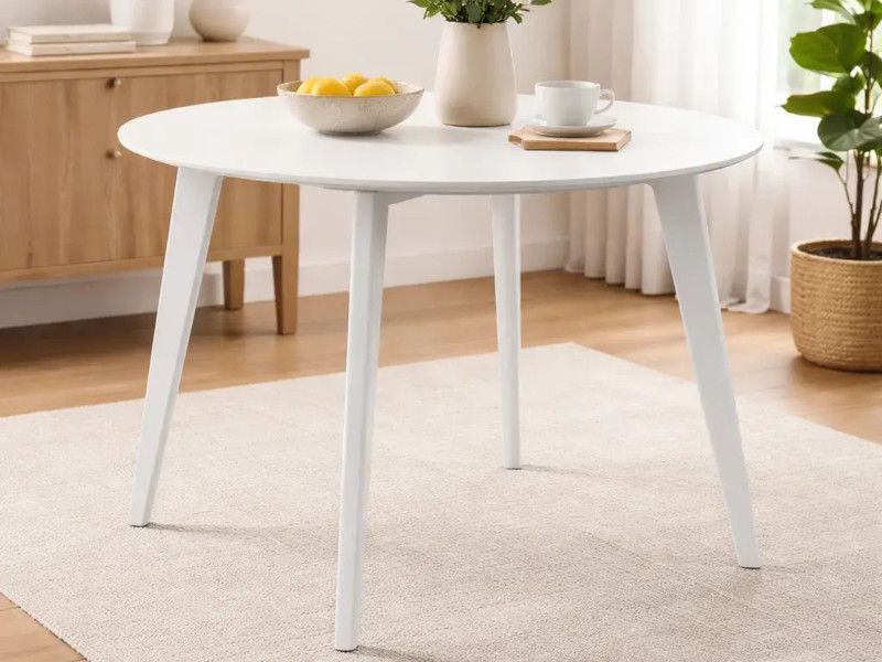 Stół okrągły 105 cm Lumo, kolor biały