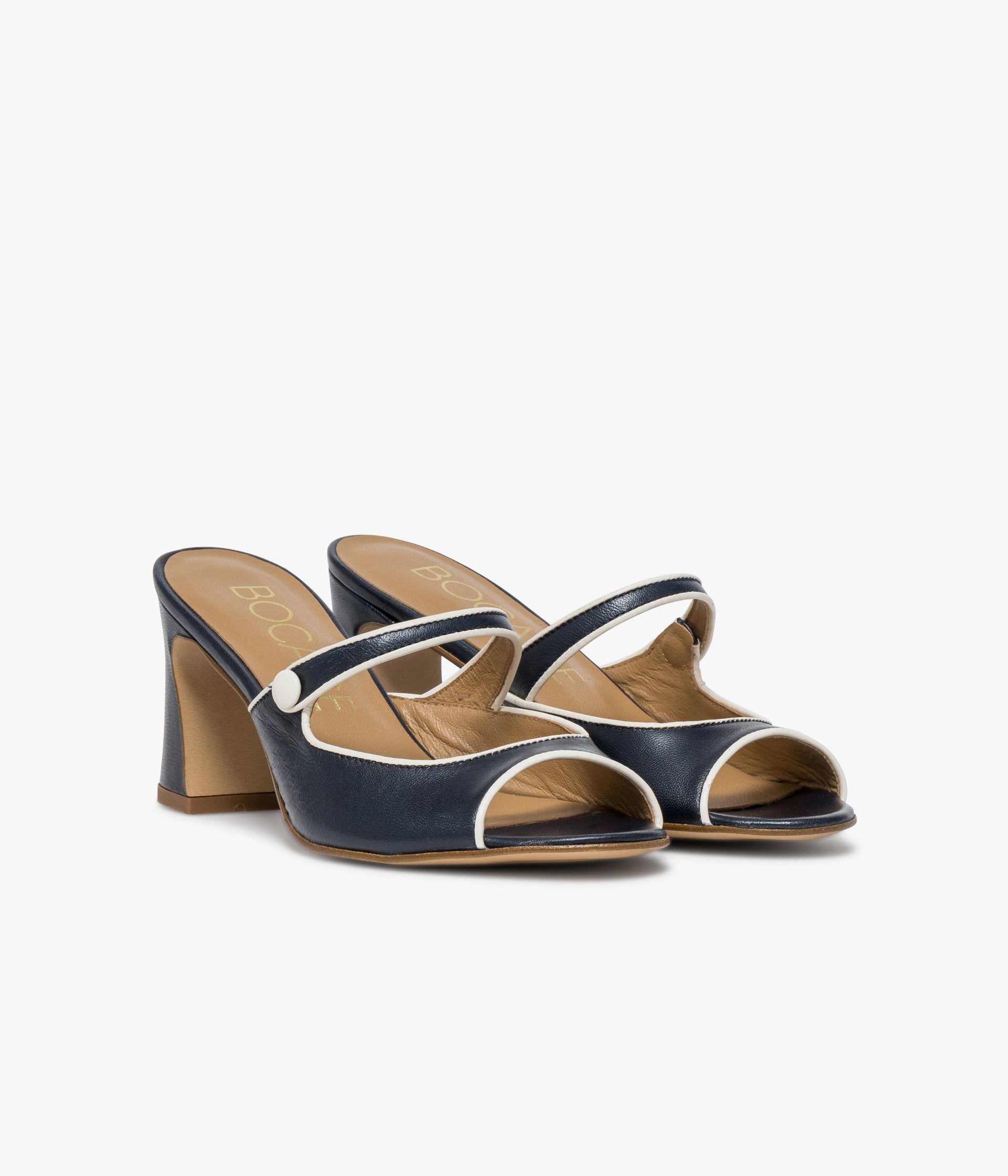 Mule à talon Odette marine