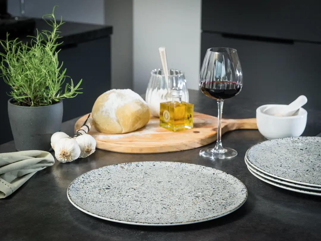 Pizzateller 4er-Set Stone Collection