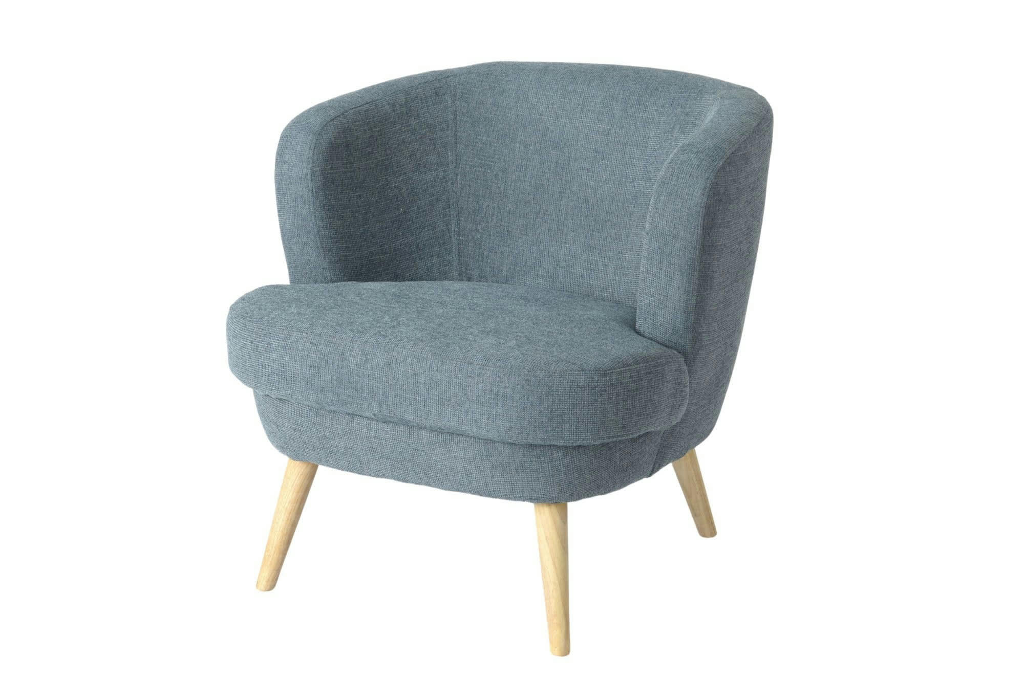 DAGOBERT - Fauteuil en tissu et pieds en bois clair