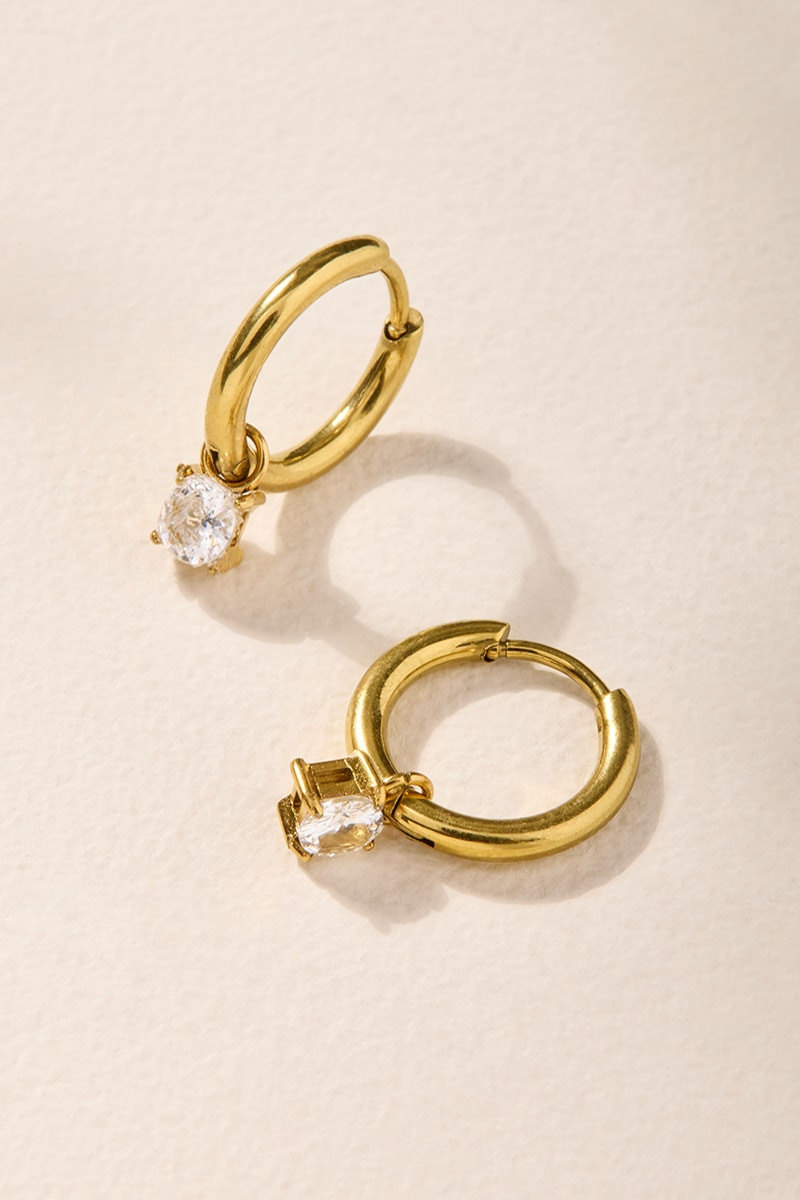 Kate Stainless Steel Gold Huggie Earrings