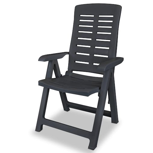 NNEVL Reclining Garden Chairs 4 pcs Plastic Anthracite