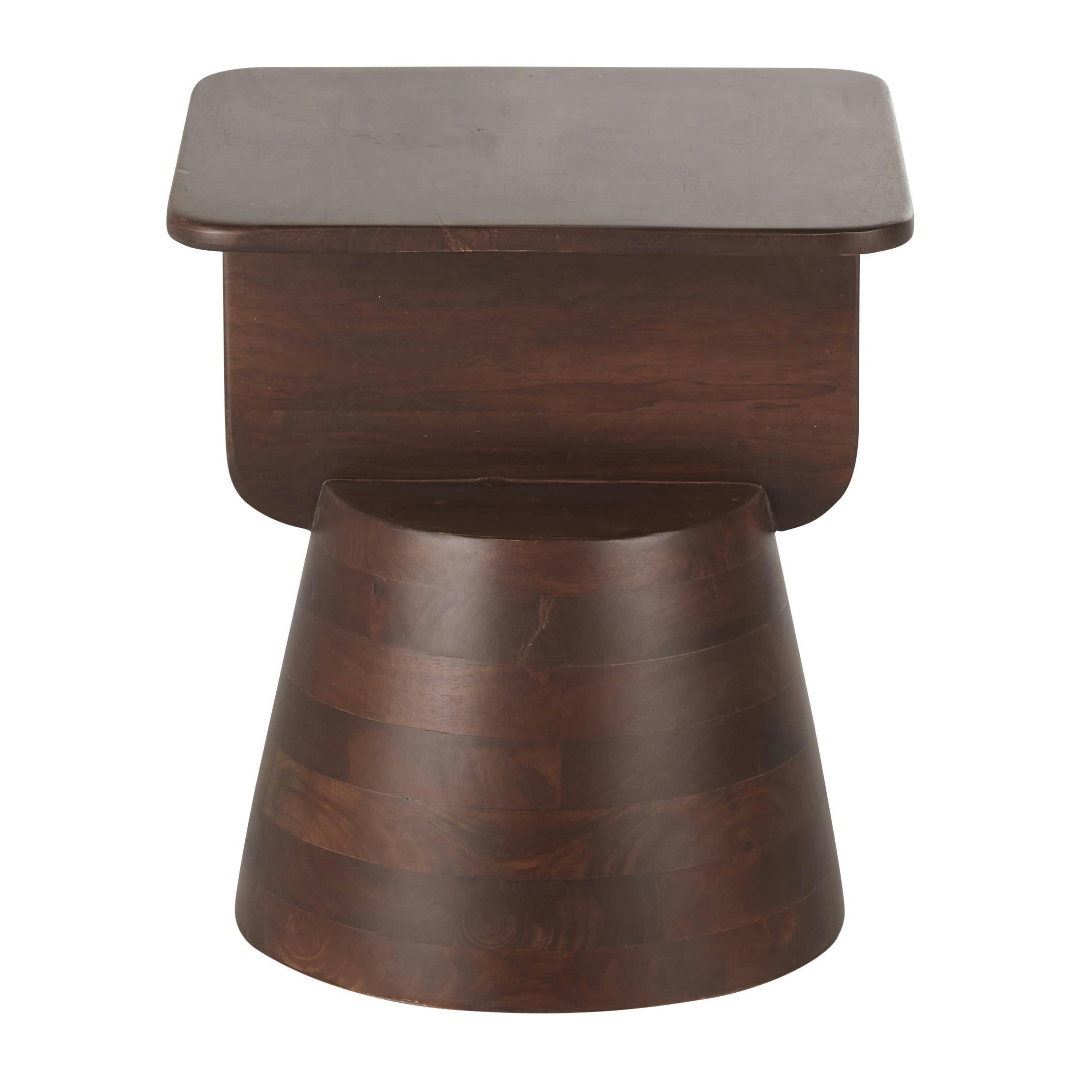 LOUIS - Bout de canapé en bois de manguier massif sculpté