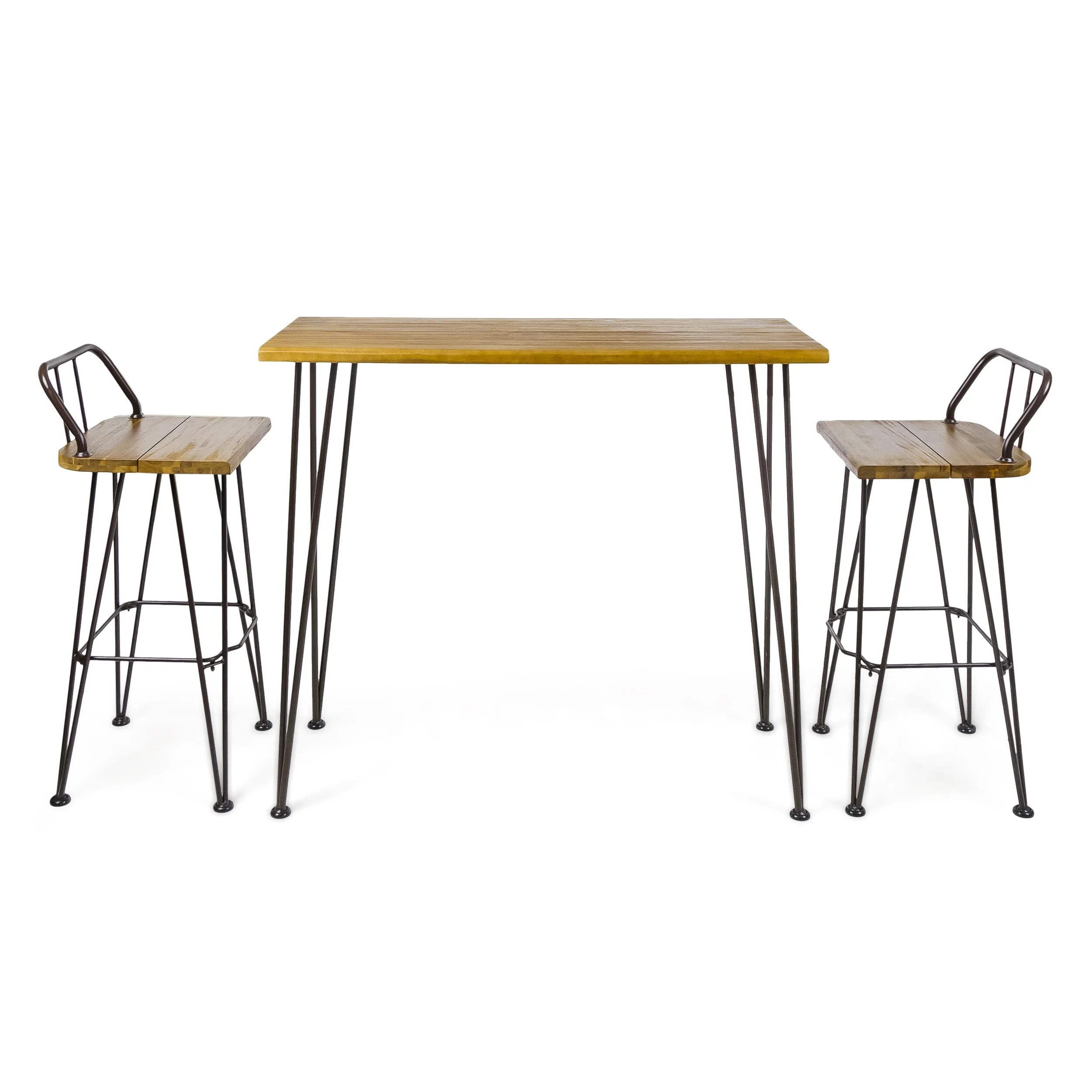 Denali Outdoor Industrial 3-piece Wood Bar Set by Christopher Knight Home