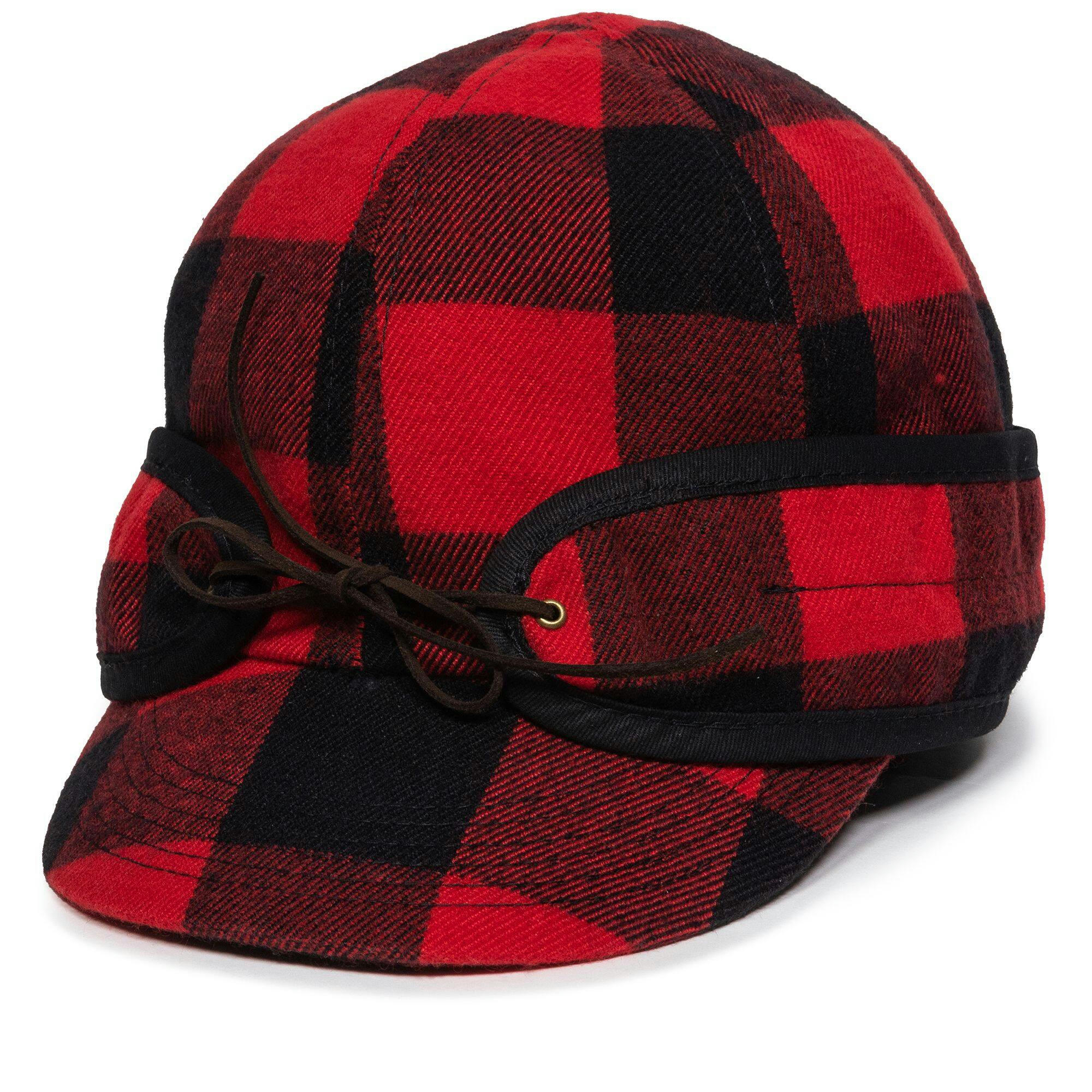 Yukon Gear Gunnison Hunting CaP with EarflaPs and Warm Fleece Lining, Red/Black Plaid