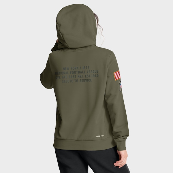 New York Jets Nike Women's 2025 Salute to Service Sideline Standard Issue Dri-FIT Hoodie - Olive