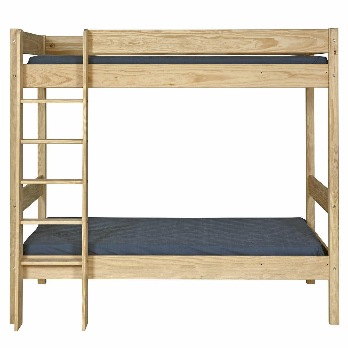 CLEA - Pack lit superposé avec matelas 90x190 cm bois massif blanc et bois