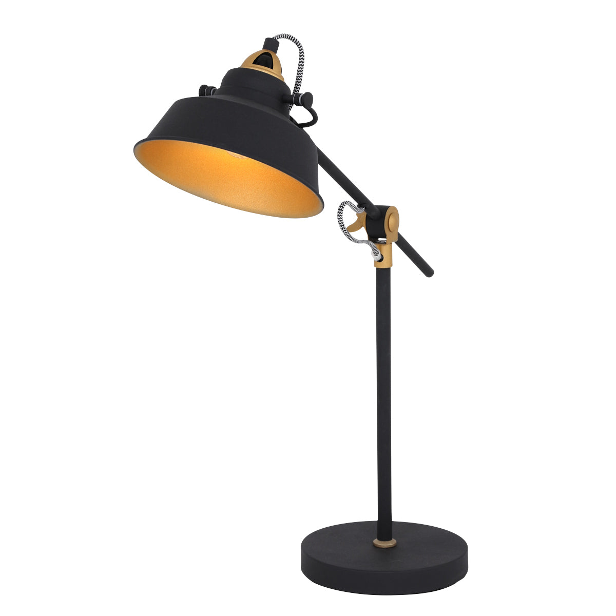 Mexlite - tafellamp - Nove - zwart - metaal - Ø 18cm - E27 - 1321ZW