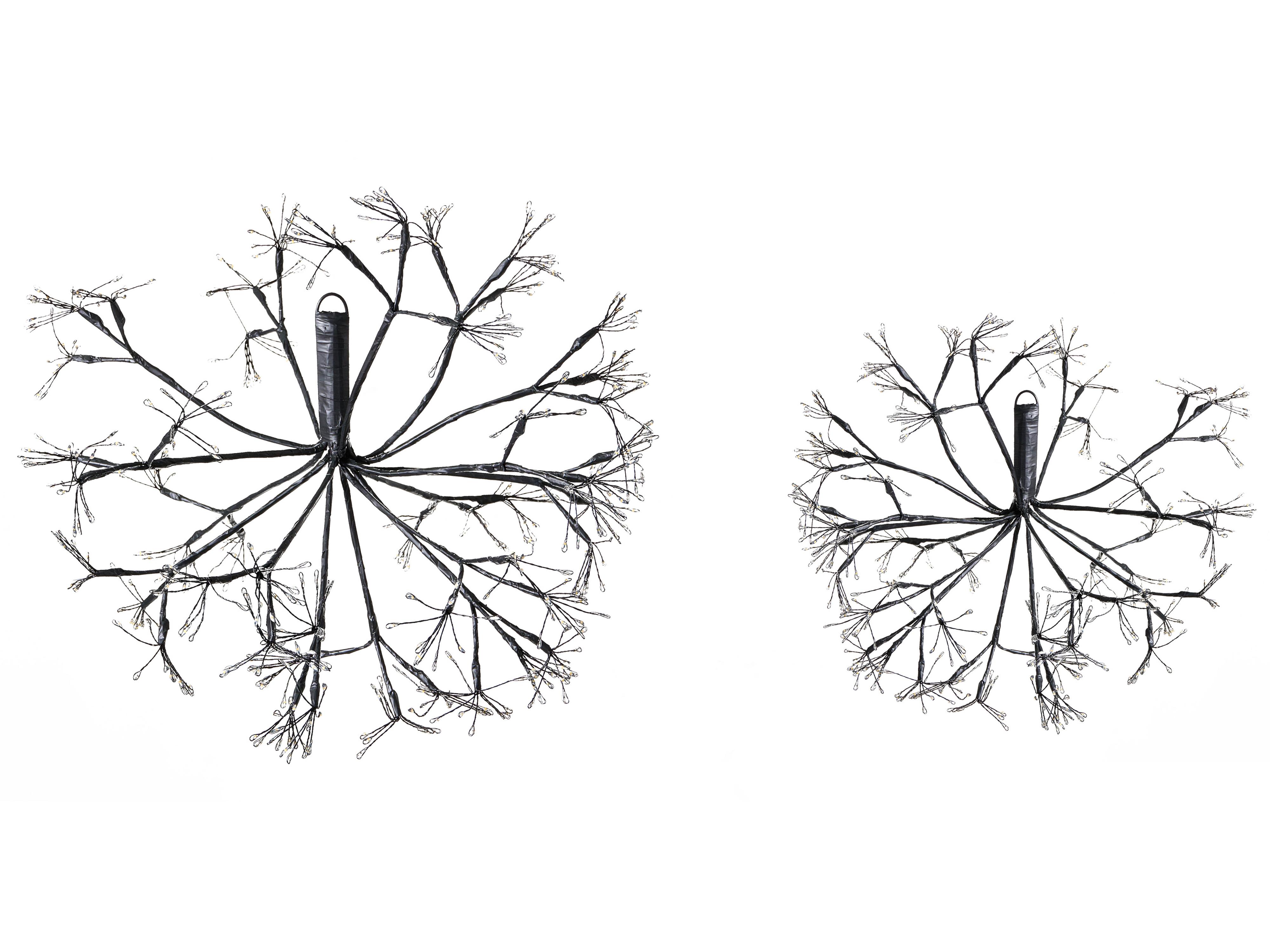 Set of 2 Hanging Decorations LED RACKSTA Mistletoe 30/25 cm Black