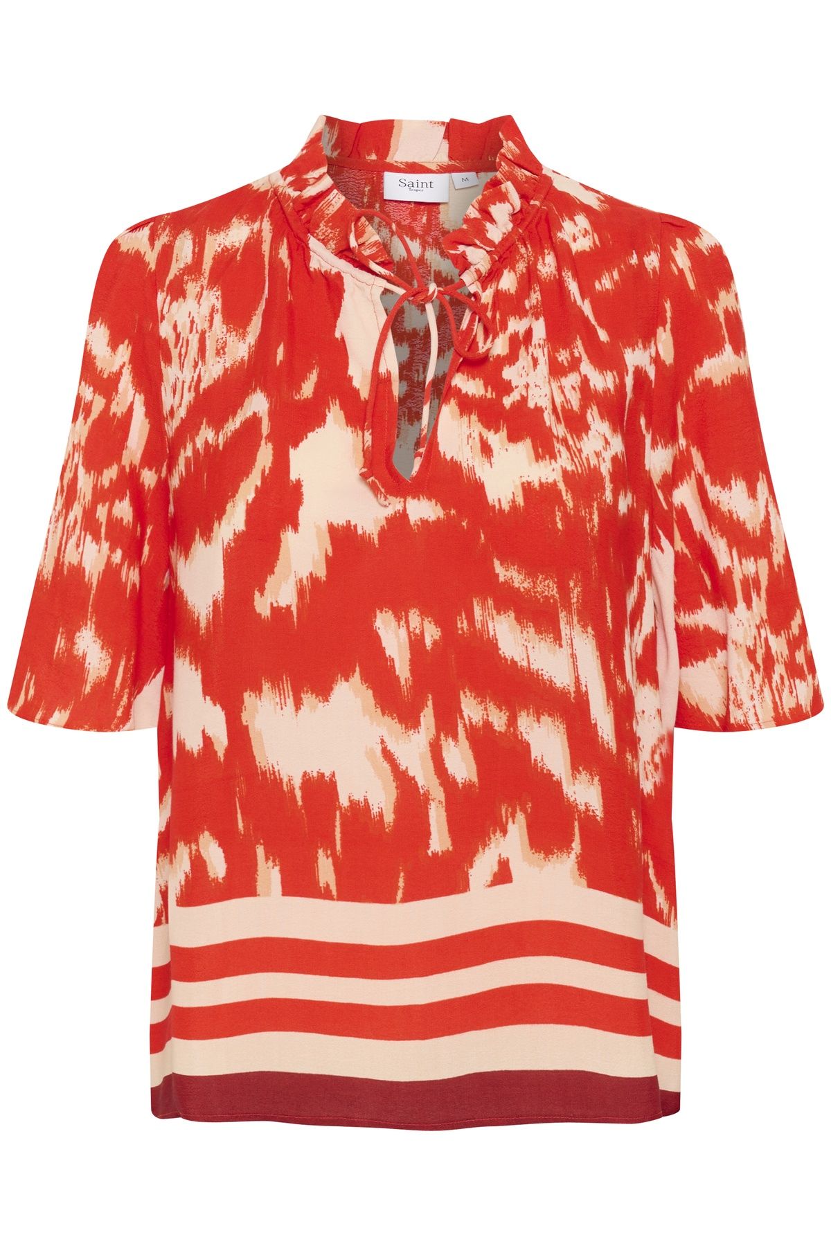 Saint Tropez KhloeSZ High Neck Short Sleeve Blouse