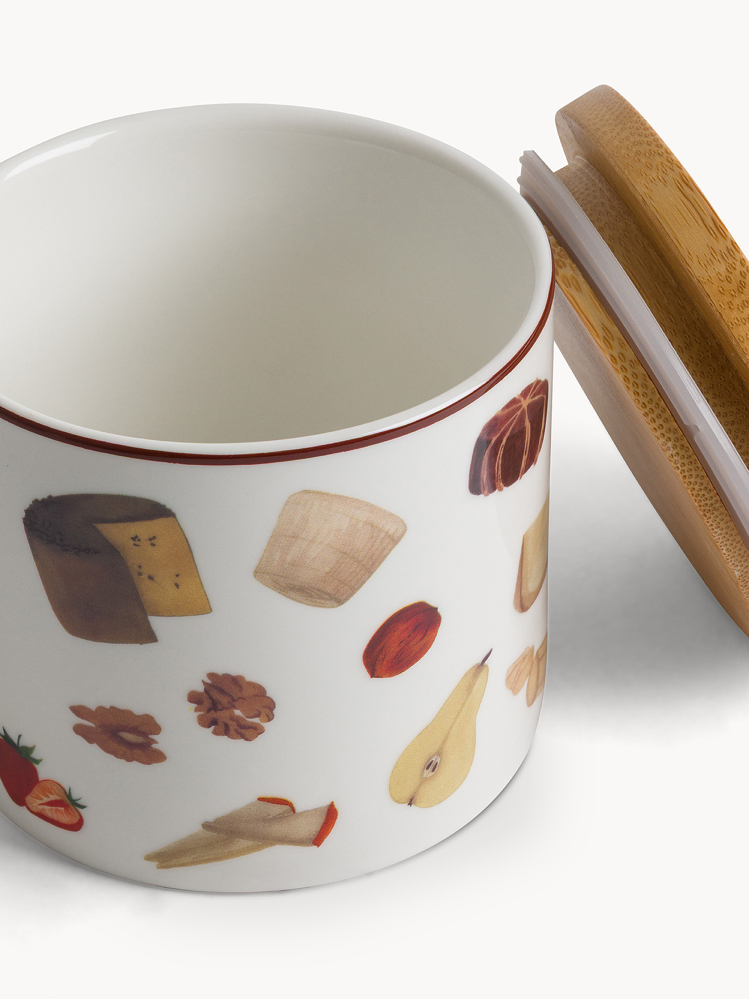 Barattolo new bone china motivo formaggi