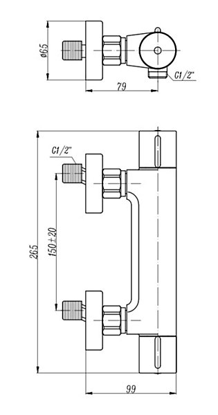 Mitigeur de douche thermostatique chromé Edouard Rousseau Garance