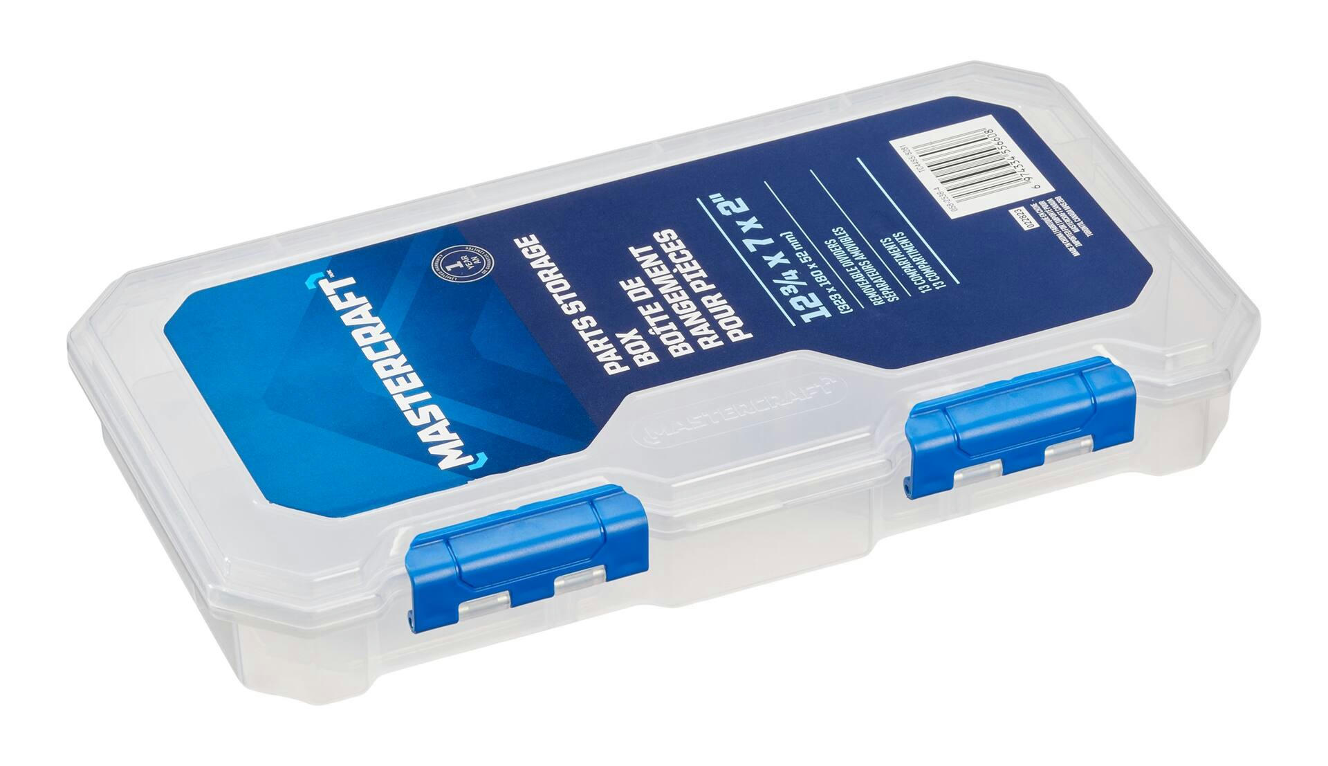Mastercraft Parts Storage Box, Blue, 12.75 x 7 x 2-in
