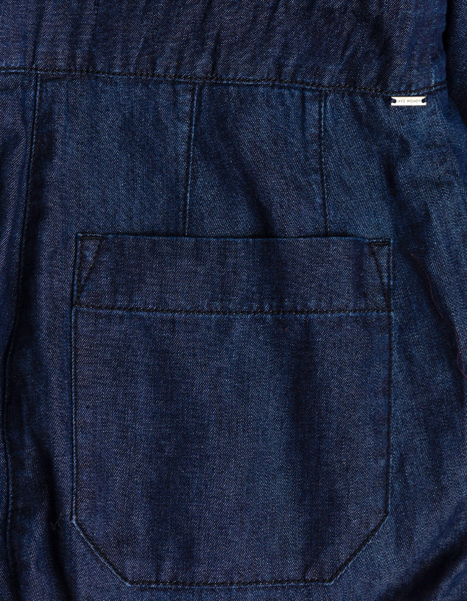 Combinaison large en jean brut sans manches Femme
