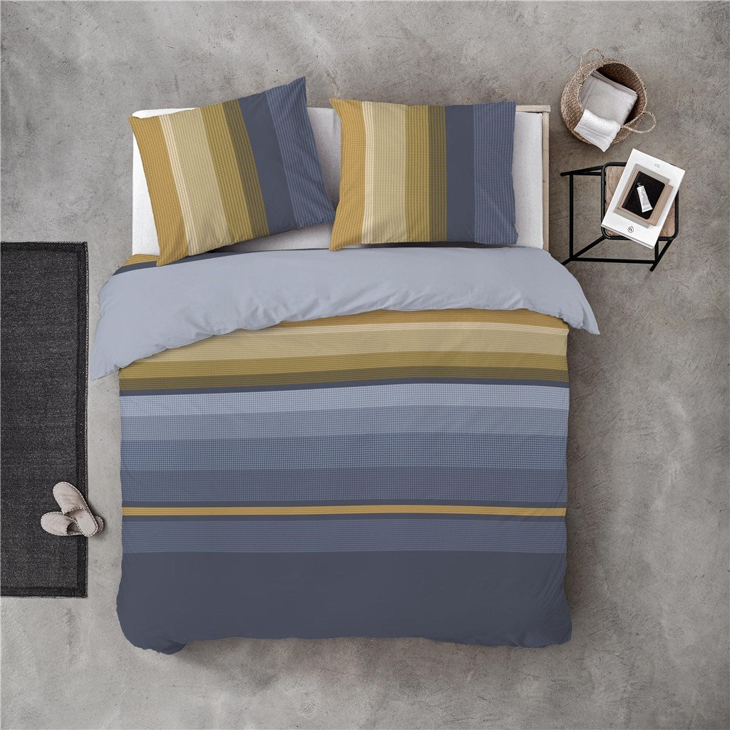 Byrklund - Dekbedovertrek Golden Stripes - 240x220 - Okergeel