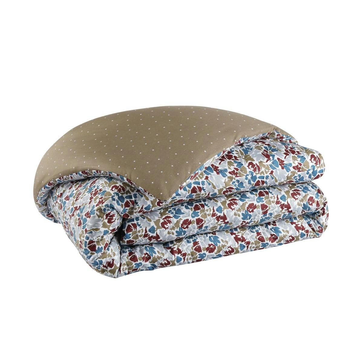 ILLUSION - Housse de couette imprimée en coton marron 200x200