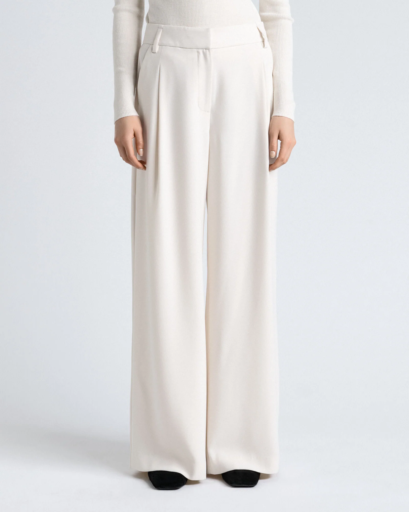 Crepe Pleat Wide Leg Pant