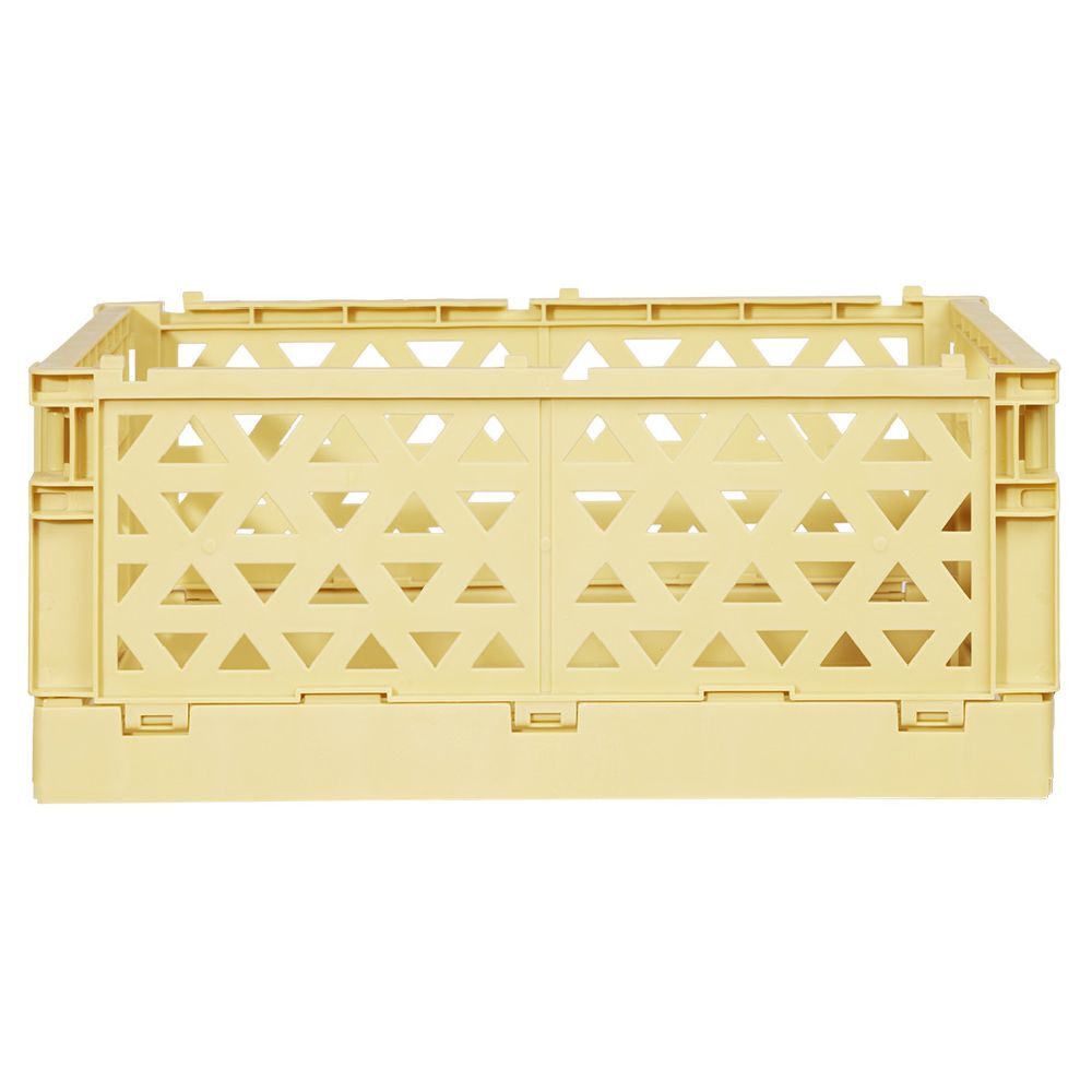 Caisse pliable avec porte-étiquette jaune L33xl25xH15cm