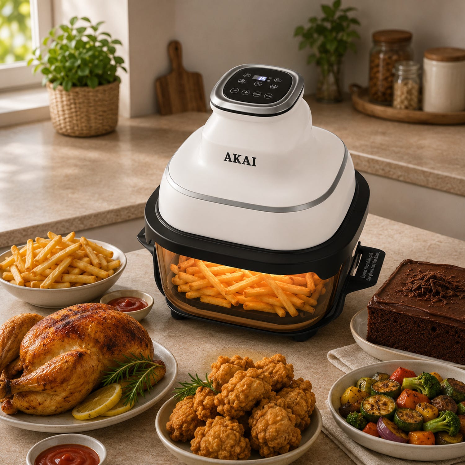 Friggitrice ad aria digitale 4,2 L 1500 W bianca Akai