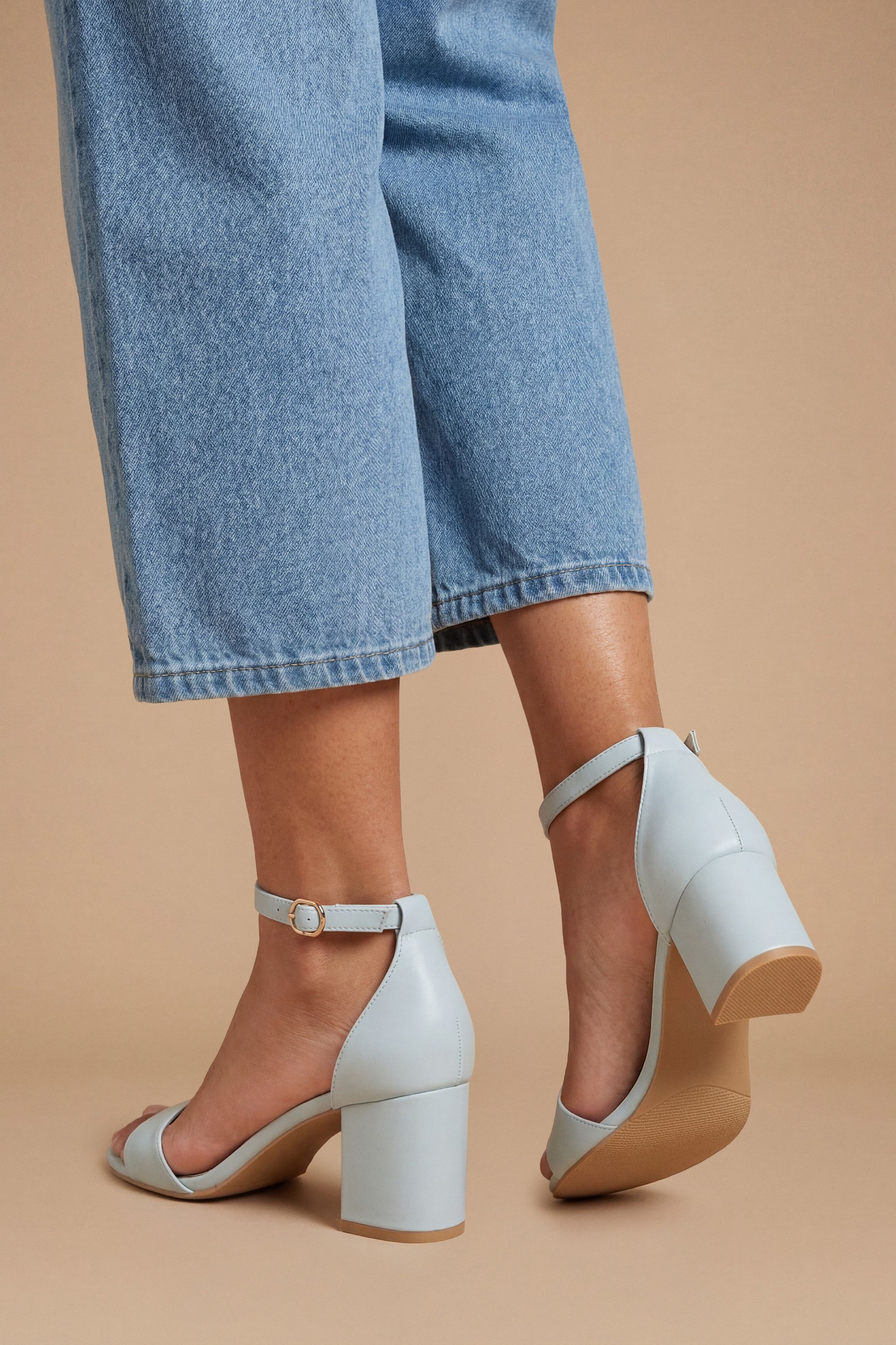Dorothy Perkins Rory Faux Leather Block Heel 2 Part Sandals