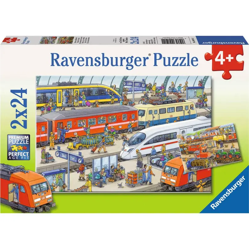 Puzzle 2er-Set Trubel am Bahnhof
