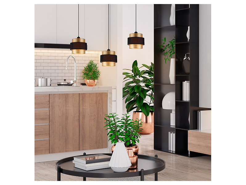 Lampa wisząca Kasja metalowa czarno-złota