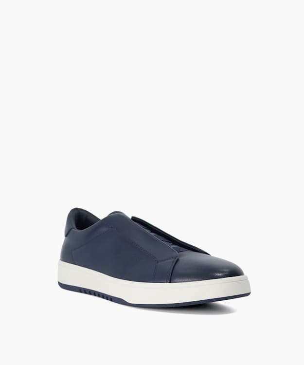 Troys Navy - Troys Lace-less Cupsole Trainers