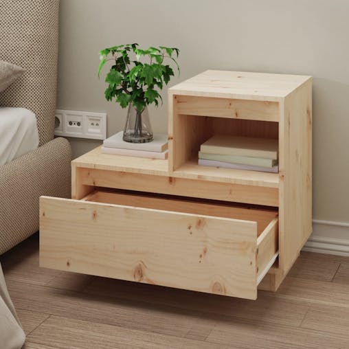 NNEVL Bedside Cabinets 2 pcs 60x34x51 cm Solid Wood Pine