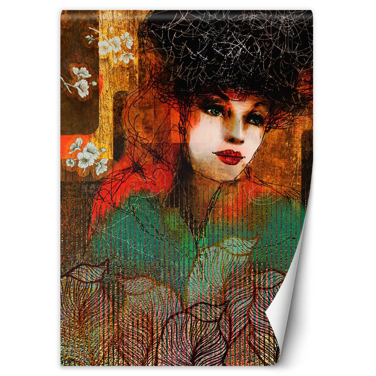 Feeby Fototapeta, Portret kobiety abstrakcja 100x140