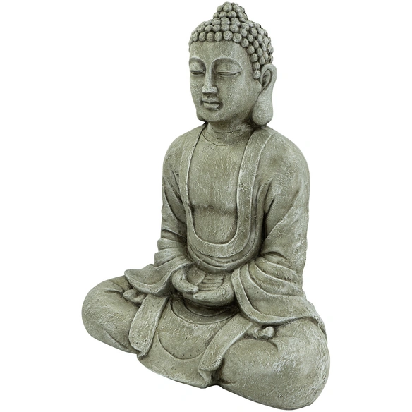 Buddha, BxH: 34 x 80 cm, Magnesia, grau