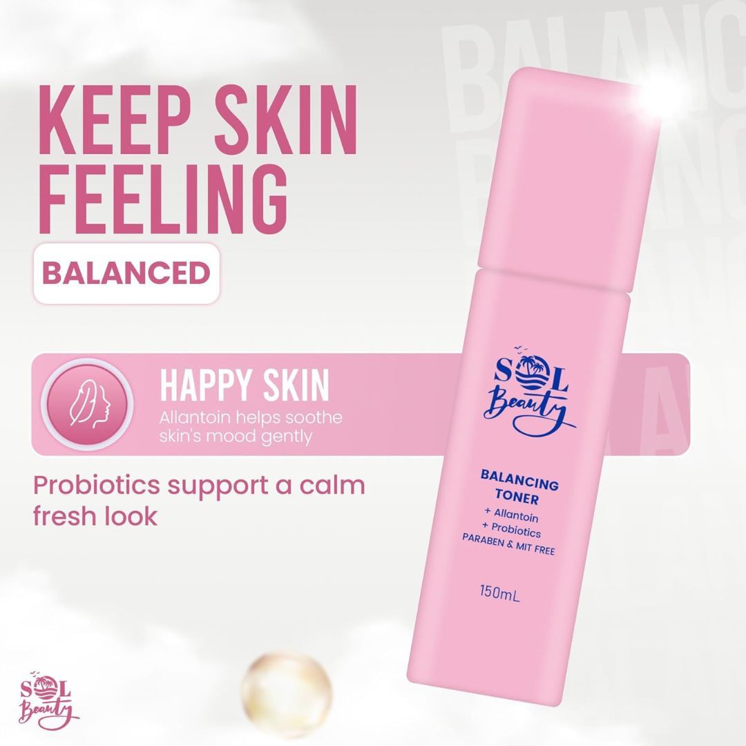 SOL Beauty Balancing Face Toner Hydrating Facial Lightweight Daily Skincare 150ml