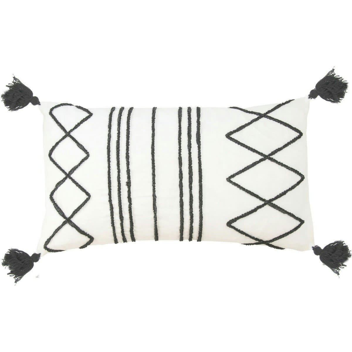 ISTANBUL - Housse de coussin coton  50x30 noir