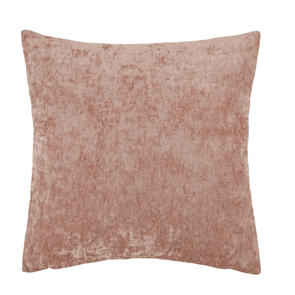 - Coussin en velours effet vieilli vieux rose 45x45