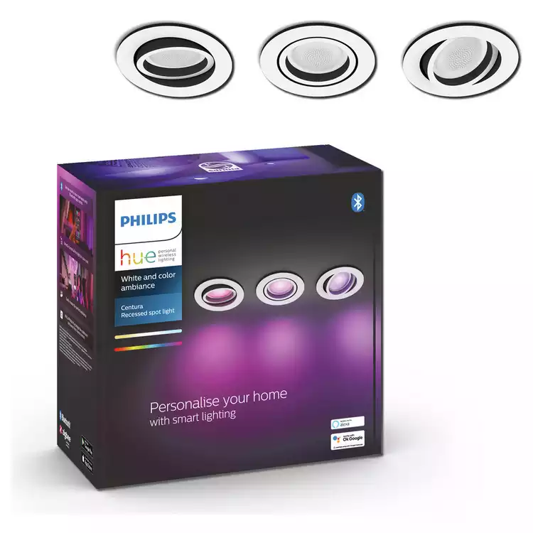 Philips Hue Centura Recessed 3 Light LED Spotlight - White