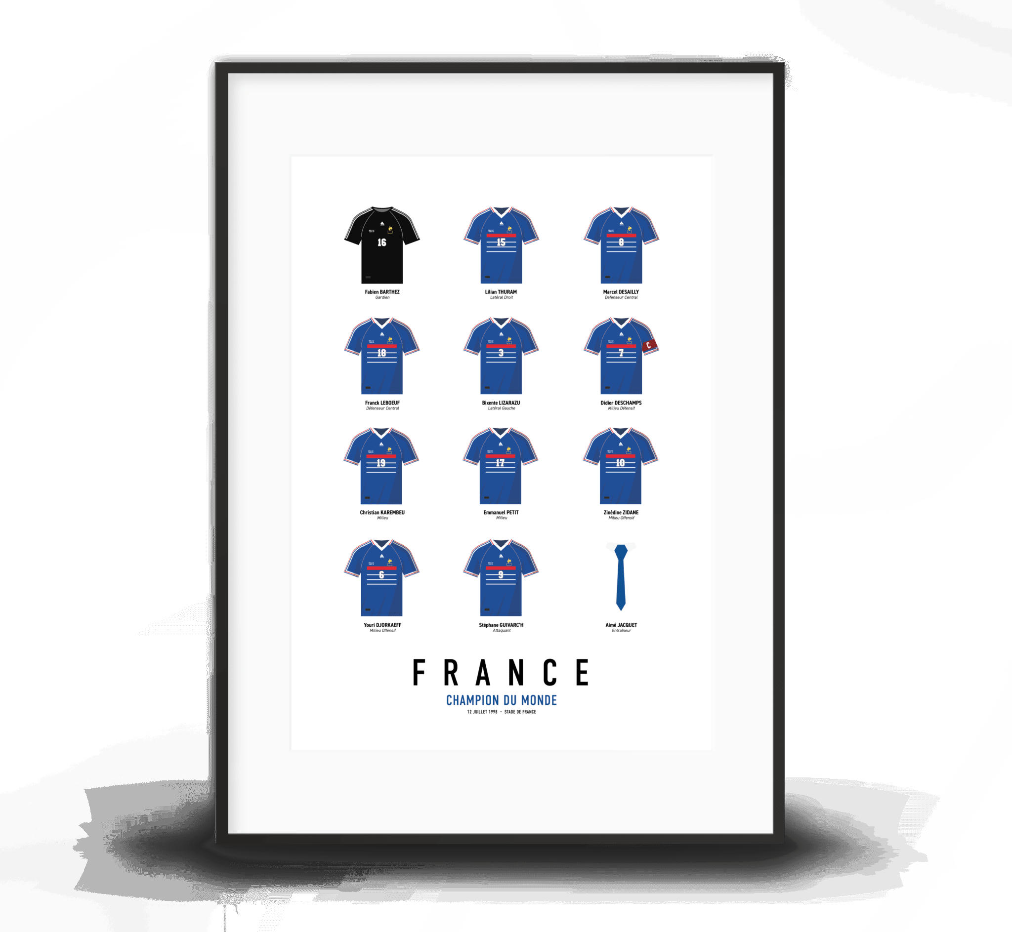 FRANCE - Affiche Football - France 1998 - 30 x 40 cm