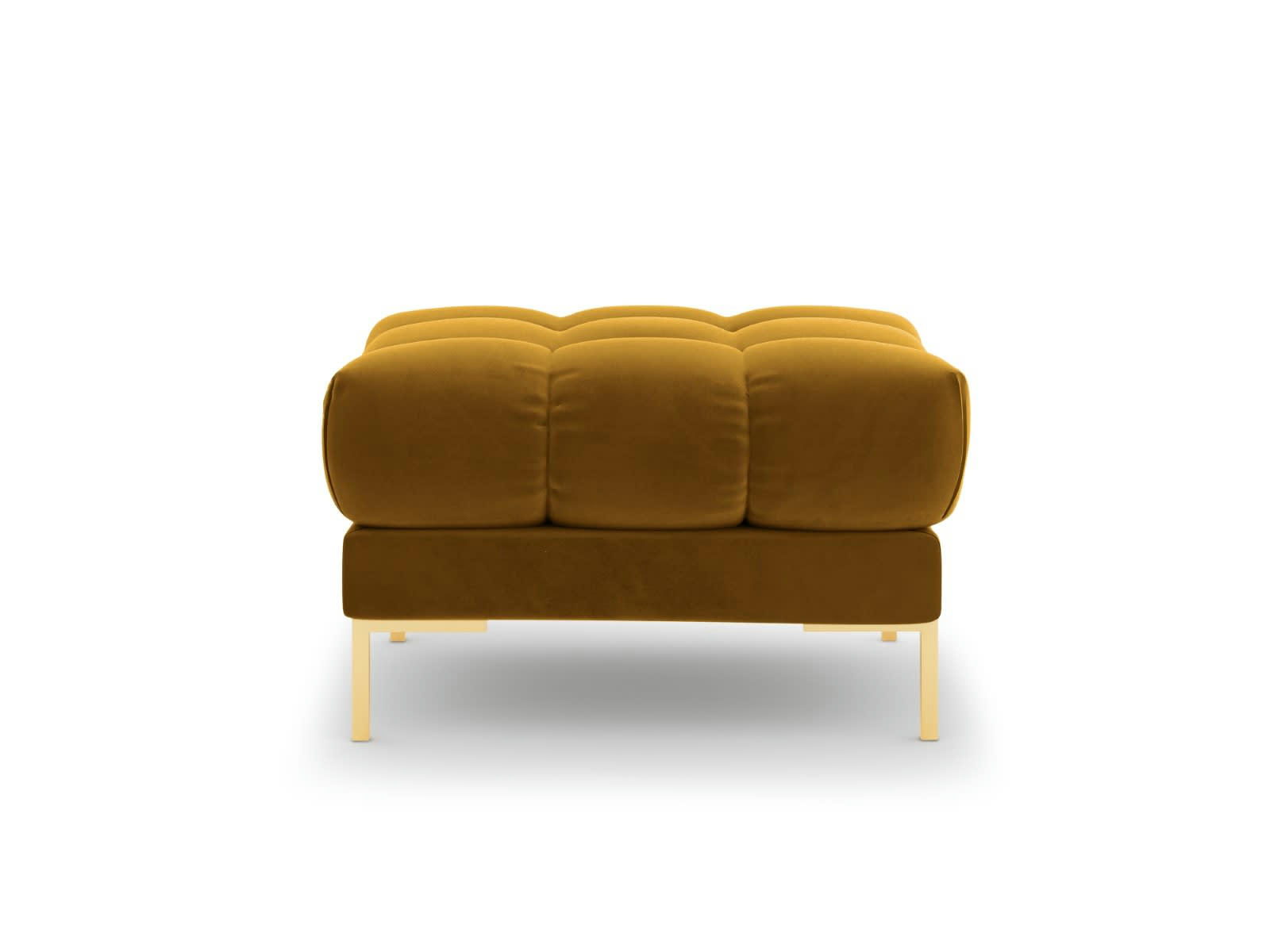 MAMAIA - Pouf 1 place en tissu velours jaune