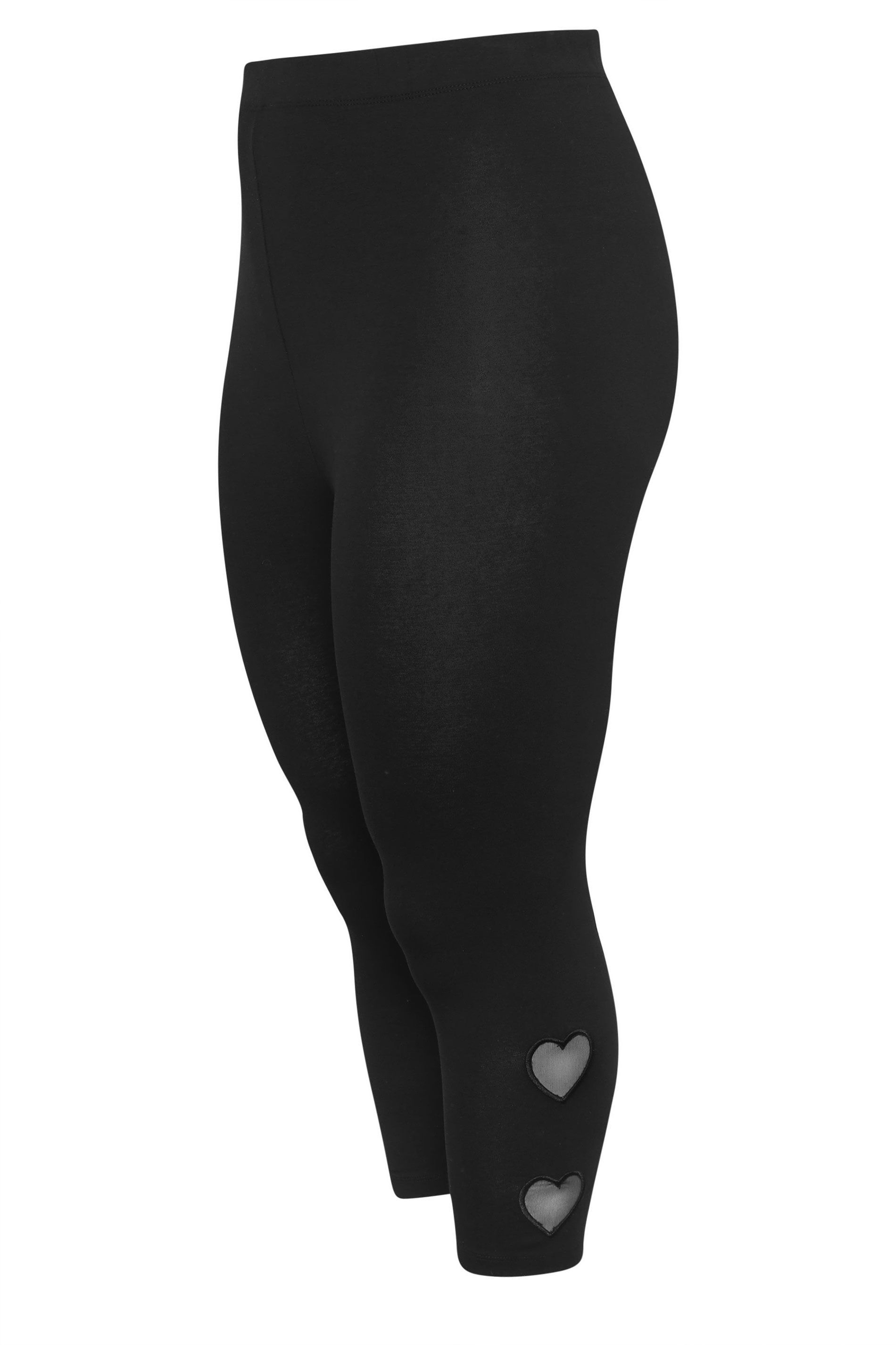 Yours Heart Mesh Detail Cropped Leggings