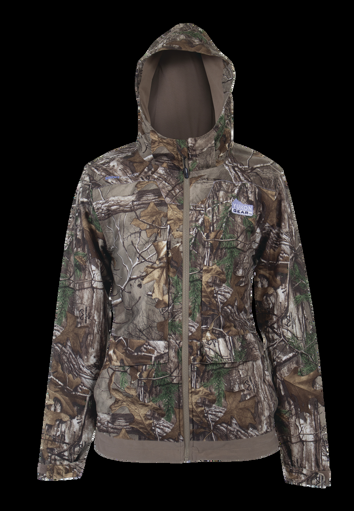 Yukon Gear Women's Lightweight Waterproof Windproof Jacket for Hunting/Fishing, Camo