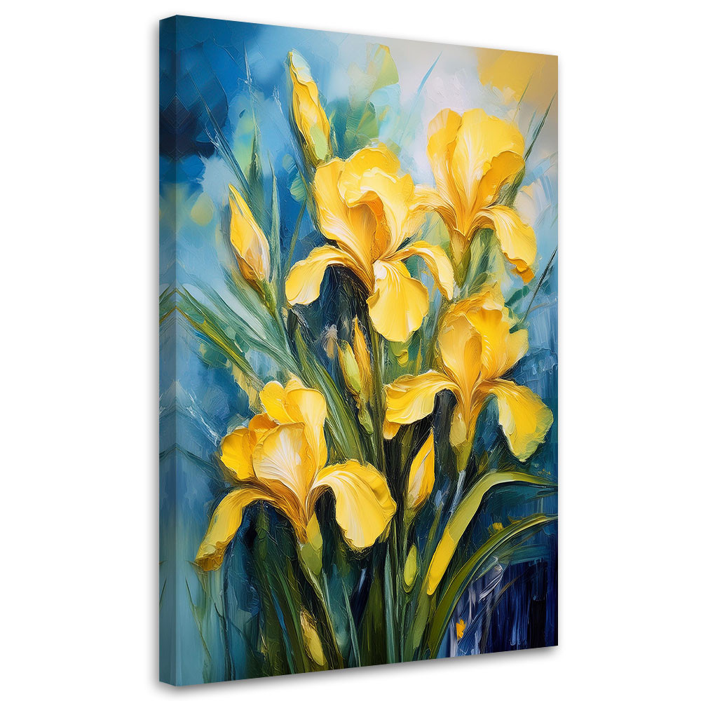Feeby Obraz na płótnie, Irys Zółty Kwiat Nautra 40x60
